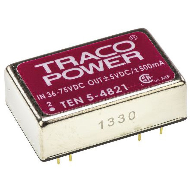 TEN 5-4821 TRACOPOWER 絶縁DC-DCコンバータ TEN 5 TRACO POWER 6W 出力電圧(V):±5dc 絶縁電圧(kV):1.5dc DC48V  1セット(10個)