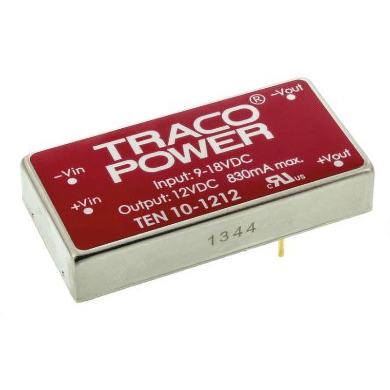 TEN 10-1212 TRACOPOWER 絶縁DC-DCコンバータ TEN 10 TRACO POWER DC12V 830mA 絶縁電圧(kV):1.5dc  1セット(10個) 42,887円