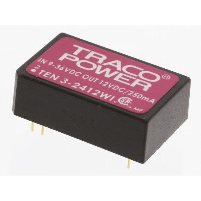 TEN 3-2412WI TRACOPOWER 絶縁DC-DCコンバータ TEN 3WI TRACO POWER DC12V 250mA 絶縁電圧(kV):1.5dc DC24V  1セット(10個)