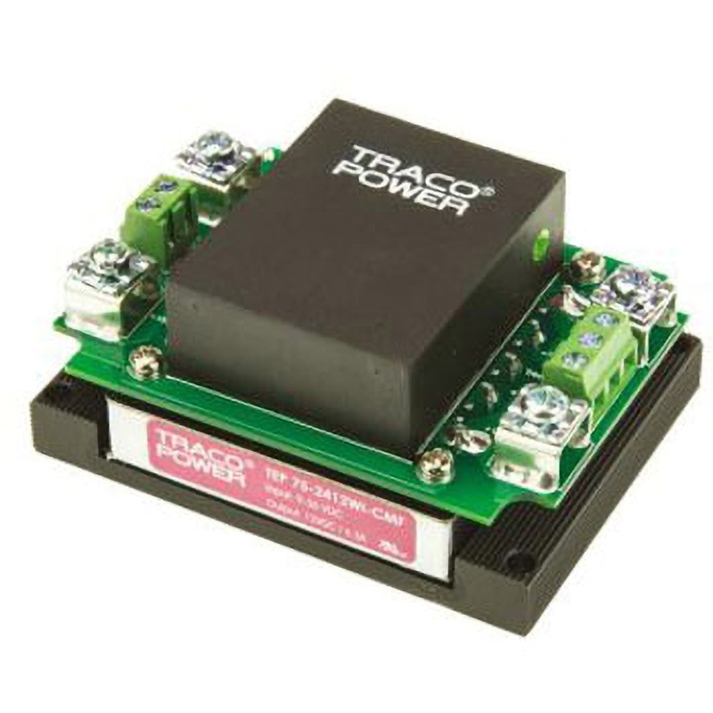 TEP 75-2412WI-CMF TRACOPOWER 絶縁DC-DCコンバータ TEP 75WI TRACO POWER TEP 75WICMFシリーズ 6.3A DC12V 絶縁電圧(kV):2.25dc 幅85mm奥行40.5mm