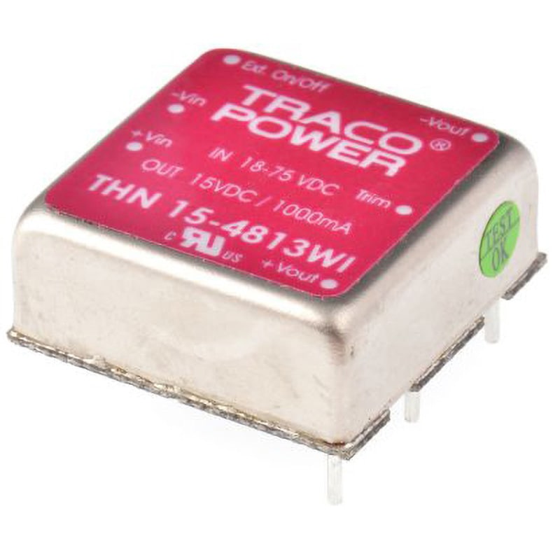 THN 15-4813WI TRACOPOWER 絶縁DC-DCコンバータ THN 15WI TRACO POWER 入力電圧レンジ18→75dcV DC15V 絶縁電圧(kV):1.6dc 幅25.4mm 1セット(10個)