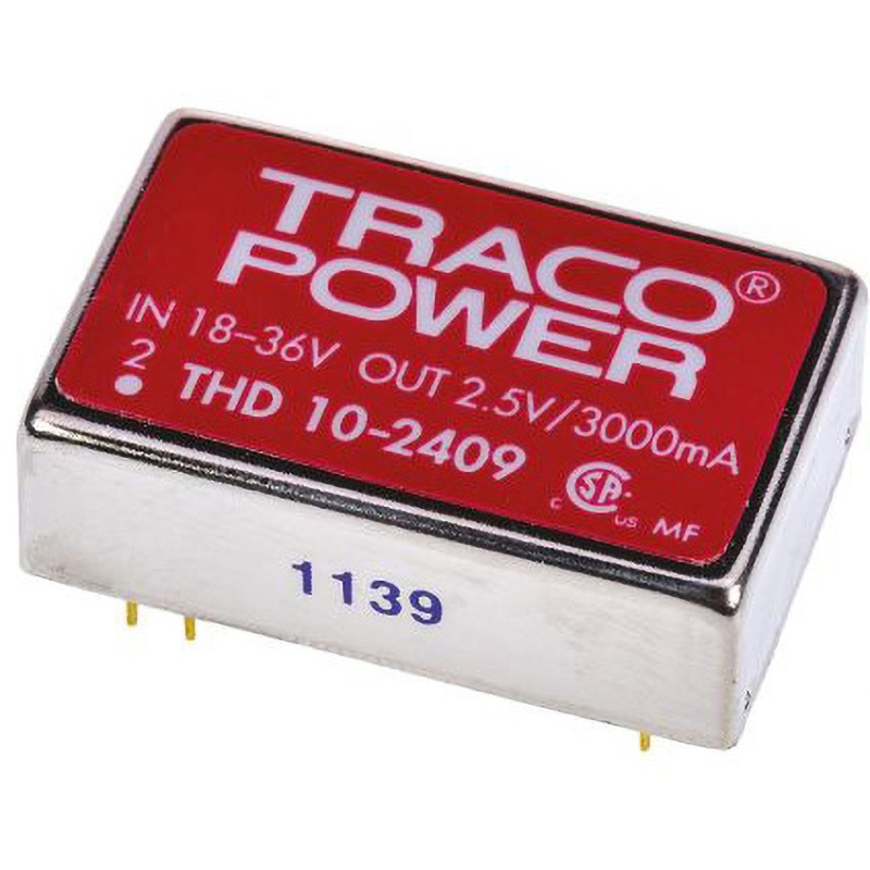 THD 10-2409 TRACOPOWER 絶縁DC-DCコンバータ THD 10 TRACO POWER 3A DC2.5V DC24V 入力電圧レンジ18→36dcV  1個