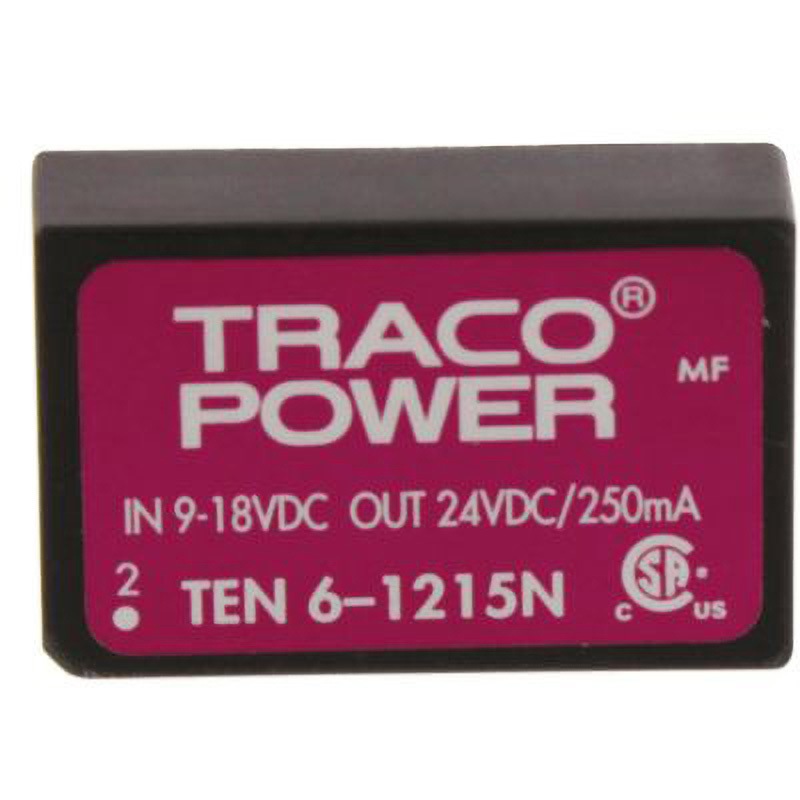 TEN 6-1215N TRACOPOWER 絶縁DC-DCコンバータ TEN 6N TRACO POWER DC24V 250mA 絶縁電圧(kV):1.5dc DC12V  1セット(10個)