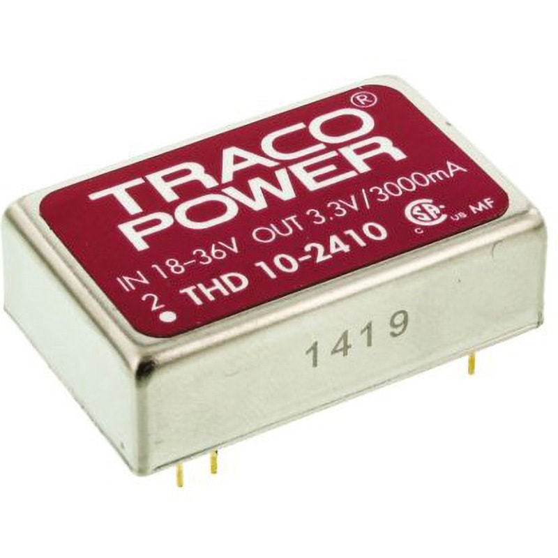 THD 10-2410 TRACOPOWER 絶縁DC-DCコンバータ THD 10 TRACO POWER 3A DC3.3V DC24V 入力電圧レンジ18→36dcV  1個