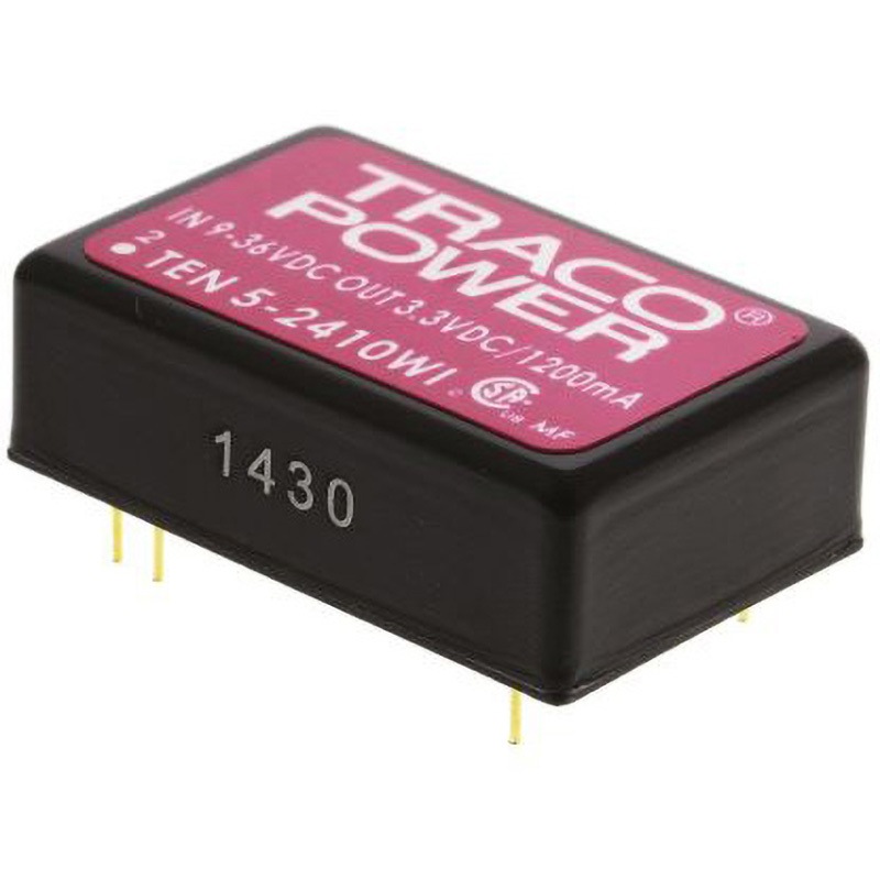 TEN 5-2410WI TRACOPOWER 絶縁DC-DCコンバータ TEN 5WI TRACO POWER 6W 入力電圧レンジ9→36dcV 1.2A DC3.3V 奥行10mm 1個