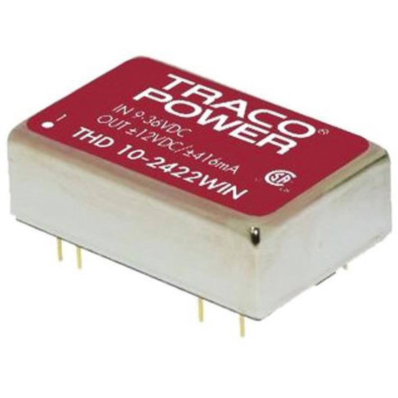 THD 10-2411WIN TRACOPOWER 絶縁DC-DCコンバータ THD 10WIN TRACO POWER DC5.1V 2000mA 絶縁電圧(kV):1.5dc@60s DC24V 幅20.3mm奥行10.2mm 1個
