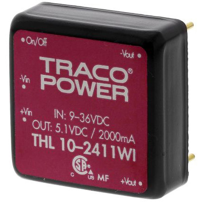 THL 10-2411WI TRACOPOWER 絶縁DC-DCコンバータ THL 10WI TRACO POWER 2A DC5.1V DC24V 入力電圧レンジ9→36dcV  1個