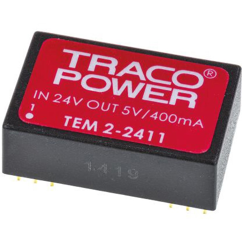 TEM 2-2411 TRACOPOWER 絶縁DC-DCコンバータ TEM 2 TRACO POWER DC5V 400mA DC24V 入力電圧レンジ21.6～26.4dcV 幅20.3mm奥行10.2mm 1セット(10個)
