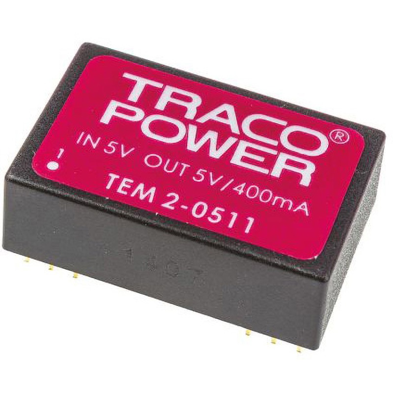 TEM 2-0511 TRACOPOWER 絶縁DC-DCコンバータ TEM 2 TRACO POWER DC5V 400mA 入力電圧レンジ4.5～5.5dcV 幅20.3mm奥行10.2mm 1セット(10個)