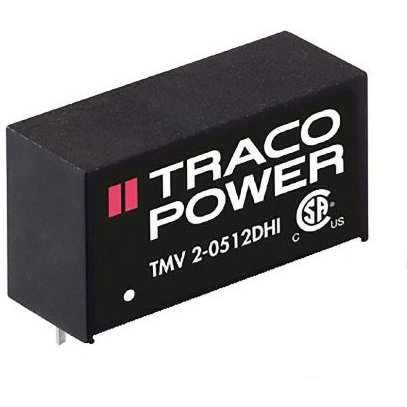 TMV 2-24159DHI TRACOPOWER 絶縁DC-DCコンバータ TMV 2HI TRACO POWER 出力電圧(V):-9/15dc -110/66mA 絶縁電圧(kV):5.2(Rated for 1 Minute)dc DC24V  1セット(10個)