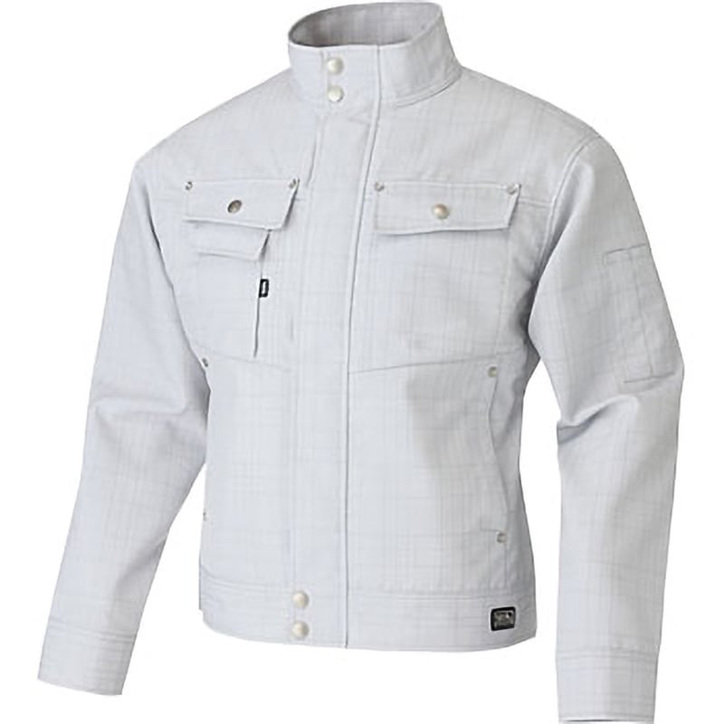 7560-124 チェック柄長袖ブルゾン 7560-124 寅壱 混率ポリエステル100% シルバー色 M着丈58cm