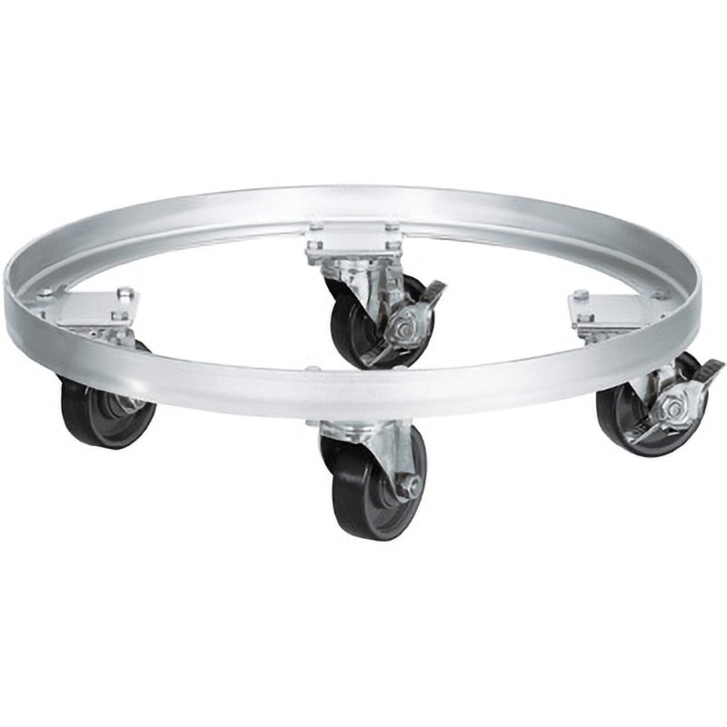 日東 タンク運搬用ステンレス台車 ＳＳゴム車 適用サイズ43 KM-43 ボトル・容器・ステンレスタンク 日東金属工業 タンク運搬用台車（SS・ゴム車） φ470mm用 (1個)(KM-