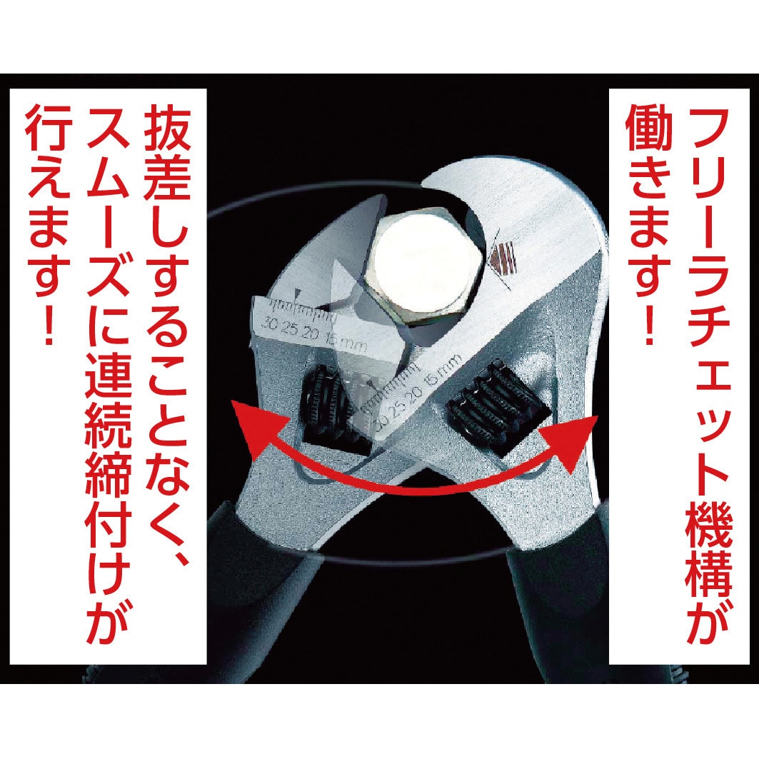 TRMK-250S ラチェット式モンキーレンチ(ショートタイプ) TRUSCO 全長