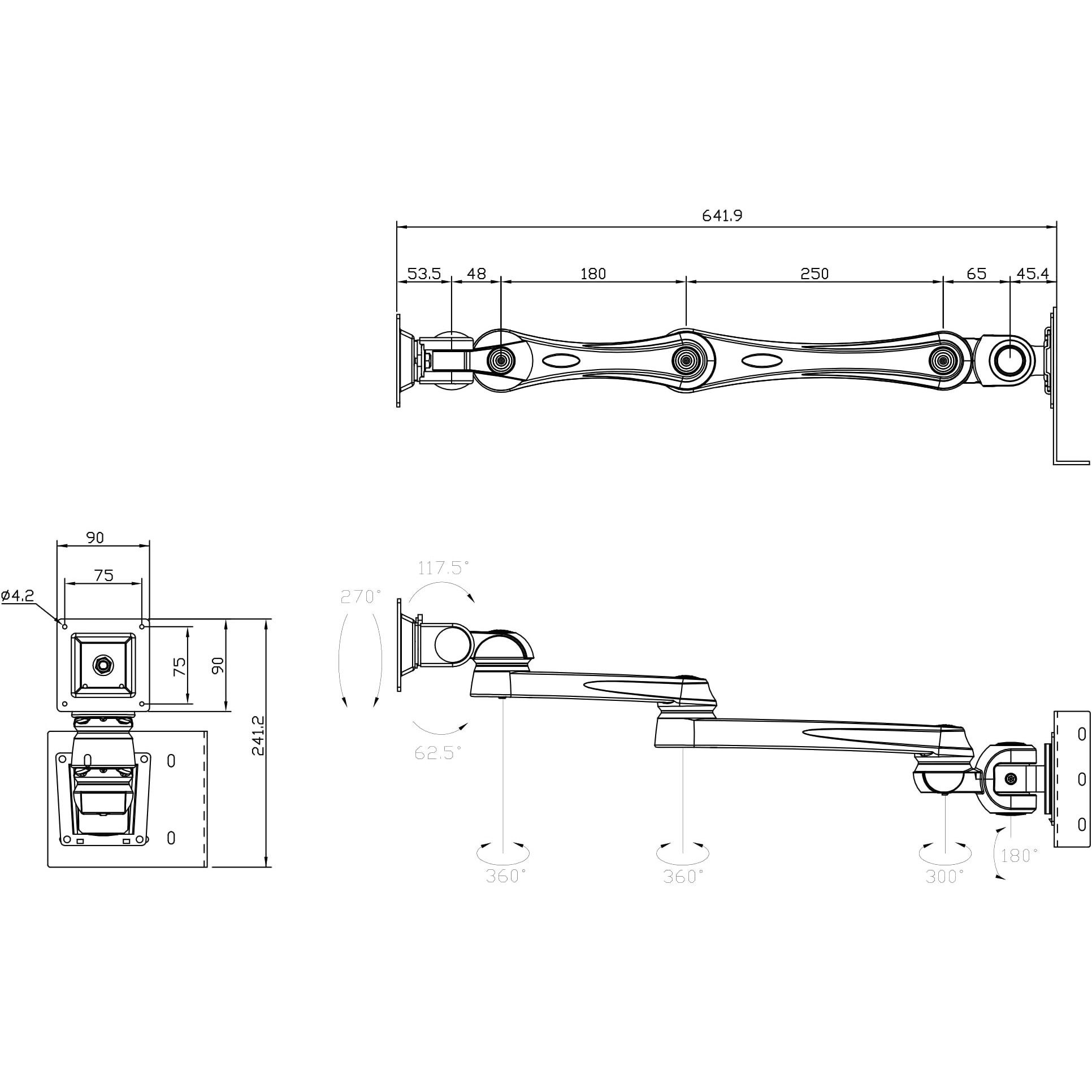 LA-55BS-1 水平多関節アーム 1個 MODERNSOLID(ウィンテクノ) 【通販