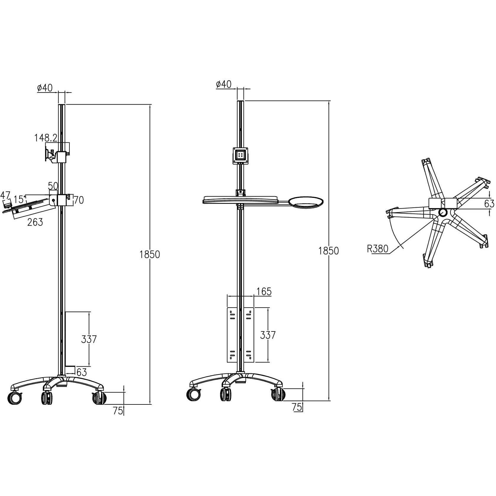 PA-23D-4 移動式ワークステーション 1個 MODERNSOLID(ウィンテクノ) 【通販モノタロウ】