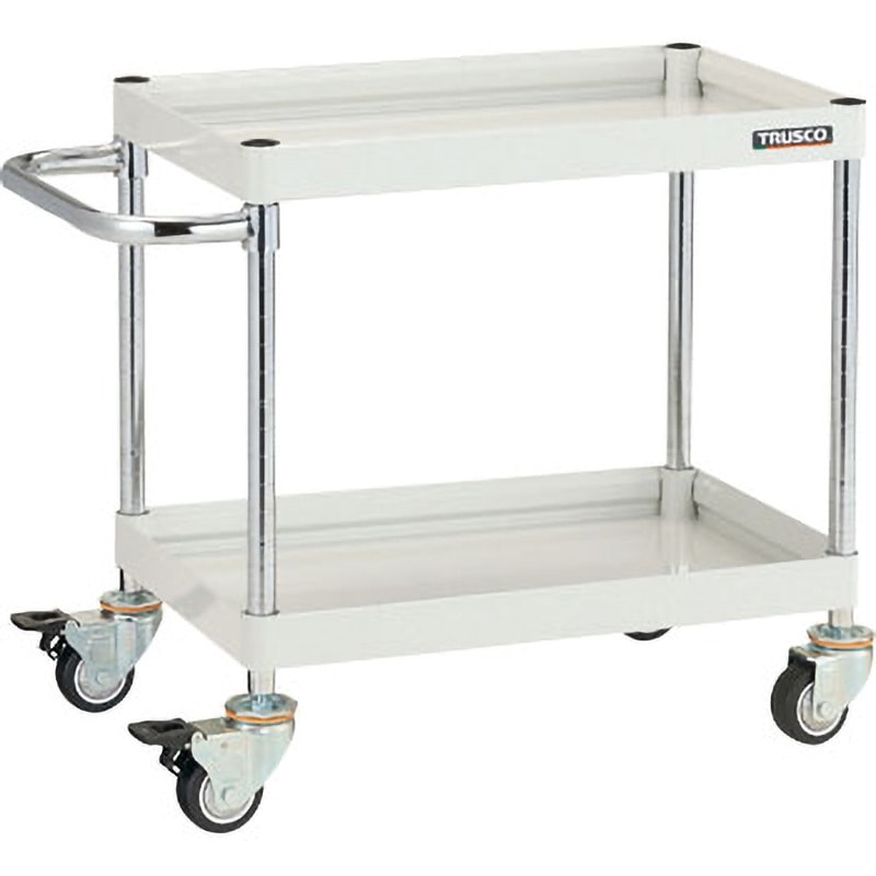 FAW-662U-W ファルコンワゴン ウレタン車輪 TRUSCO 組立式仕様 2段 ホワイト色 高さ600mm間口600mm奥行400mm  FAW-662U-W