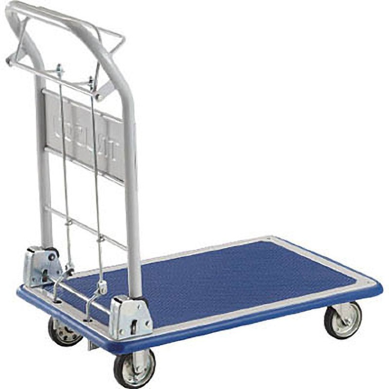 101NHB ドンキーカート ハンド式ブレーキタイプ TRUSCO スチール製 省音 ゴム車輪 荷台寸法740×480mm  101NHB