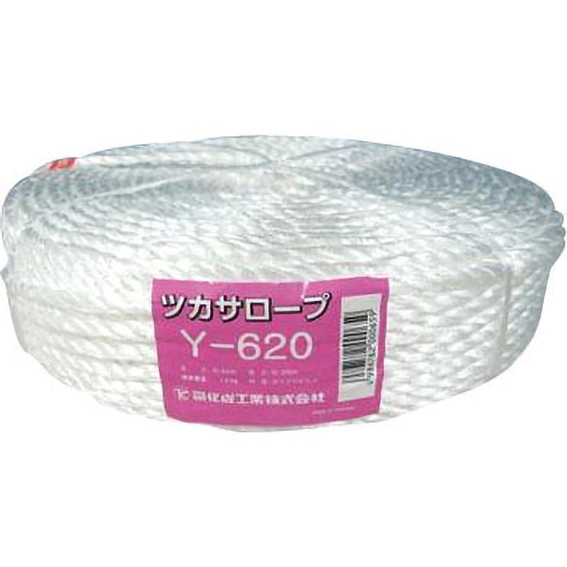 Y-620 PP融着ロープ 司化成 白色 種類3ツ打 PE袋 質量1000g 太さ