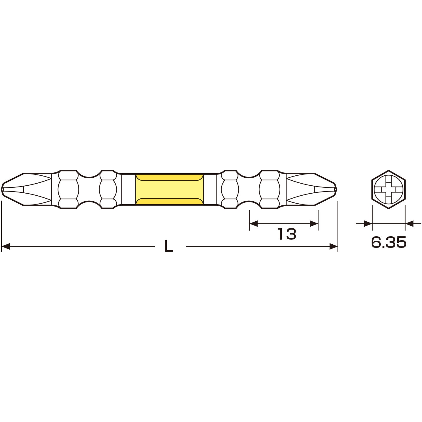 ARTM5-2110 龍靭ビット ANEX 両頭 プラス(+) 本数5 トーション