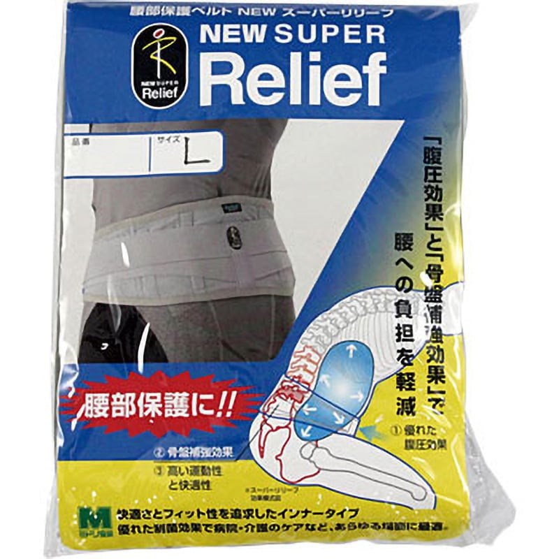 RELIEF-L 腰部保護ベルト”スーパーリリーフ” ミドリ安全 グレー/ブルー色 Lウエスト85～100cm RELIEF-L - 【通販モノタロウ】