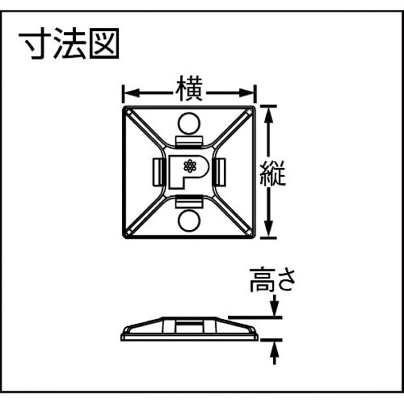 ABMM-AT-D0 マウントベース 耐熱性黒 粘着テープ付 1袋(500個) PANDUIT
