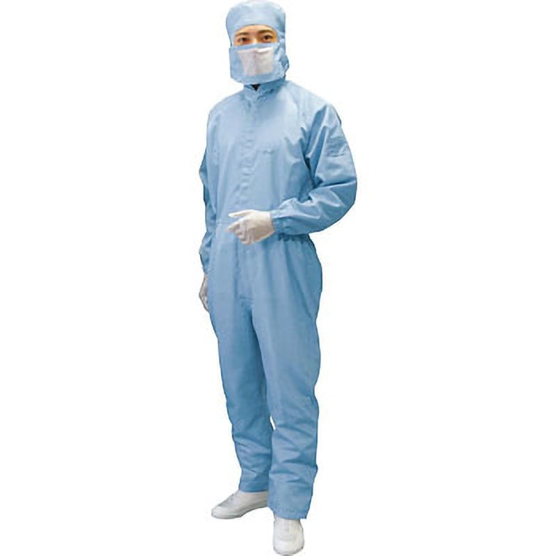 BSC-11032-B-M フード付つなぎ服 ブラストン ブルー色 M BSC-11032-B-M