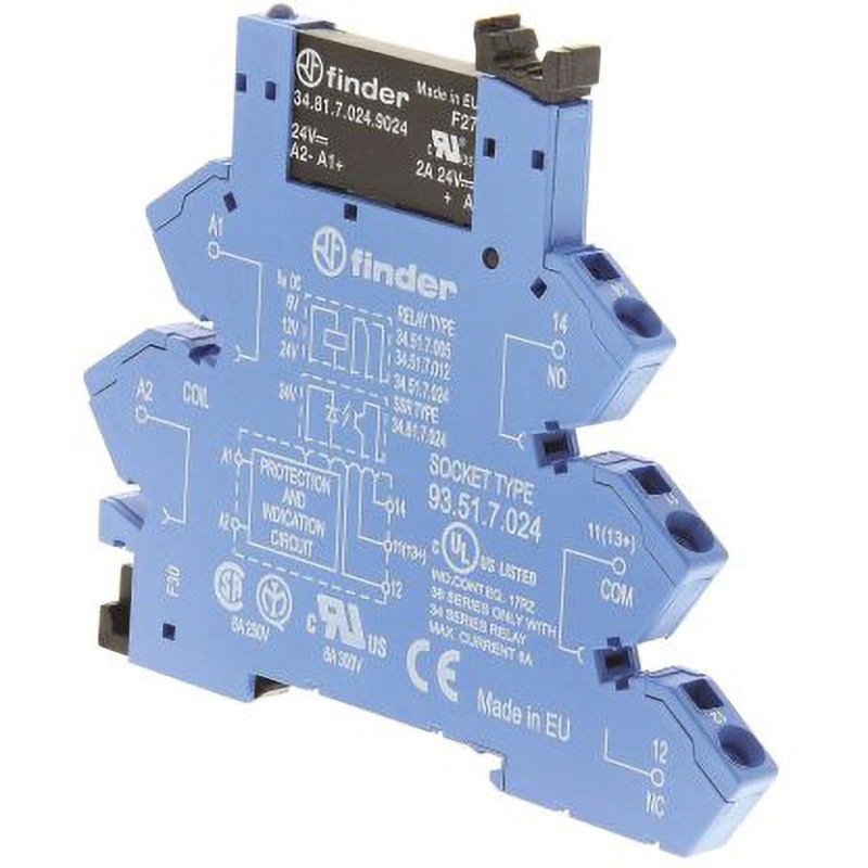 3891.7024.9024 インターフェイスリレーモジュール， SPNO 38 Series FINDER DINレール 2A DC24V