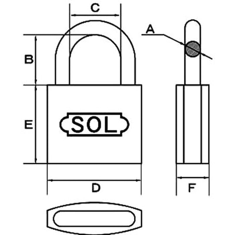 NO.2500-35 No.2500 ステンロック 同一鍵 SOL HARD 材質(ツル)SUS304