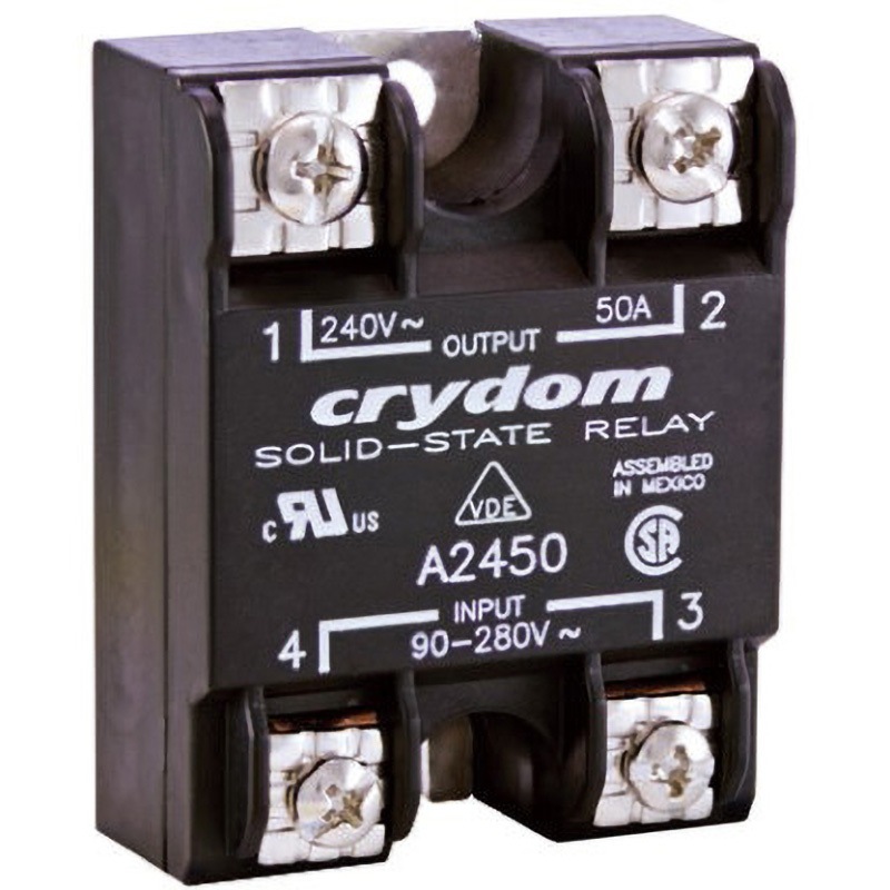 A2450-10 ソリッドステートリレー， 1a接点 Sensata / Crydom パネルマウント 最大負荷電流50(実効値)A   A2450-10