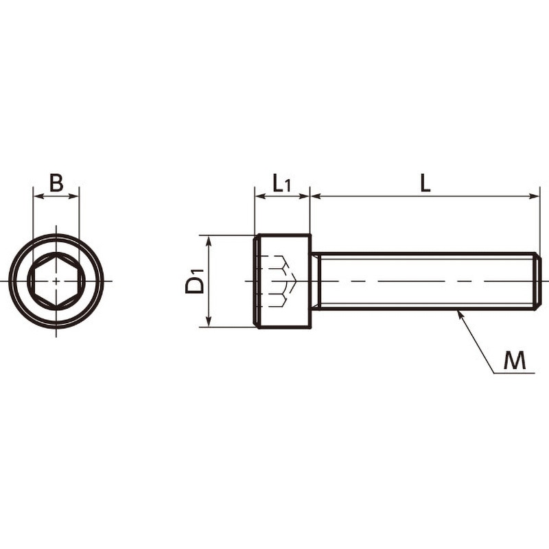 SNSN-M8-25 SNSN ニッケル六角穴付きボルト NBK(鍋屋バイテック会社) 全ねじ 呼びM8 1個