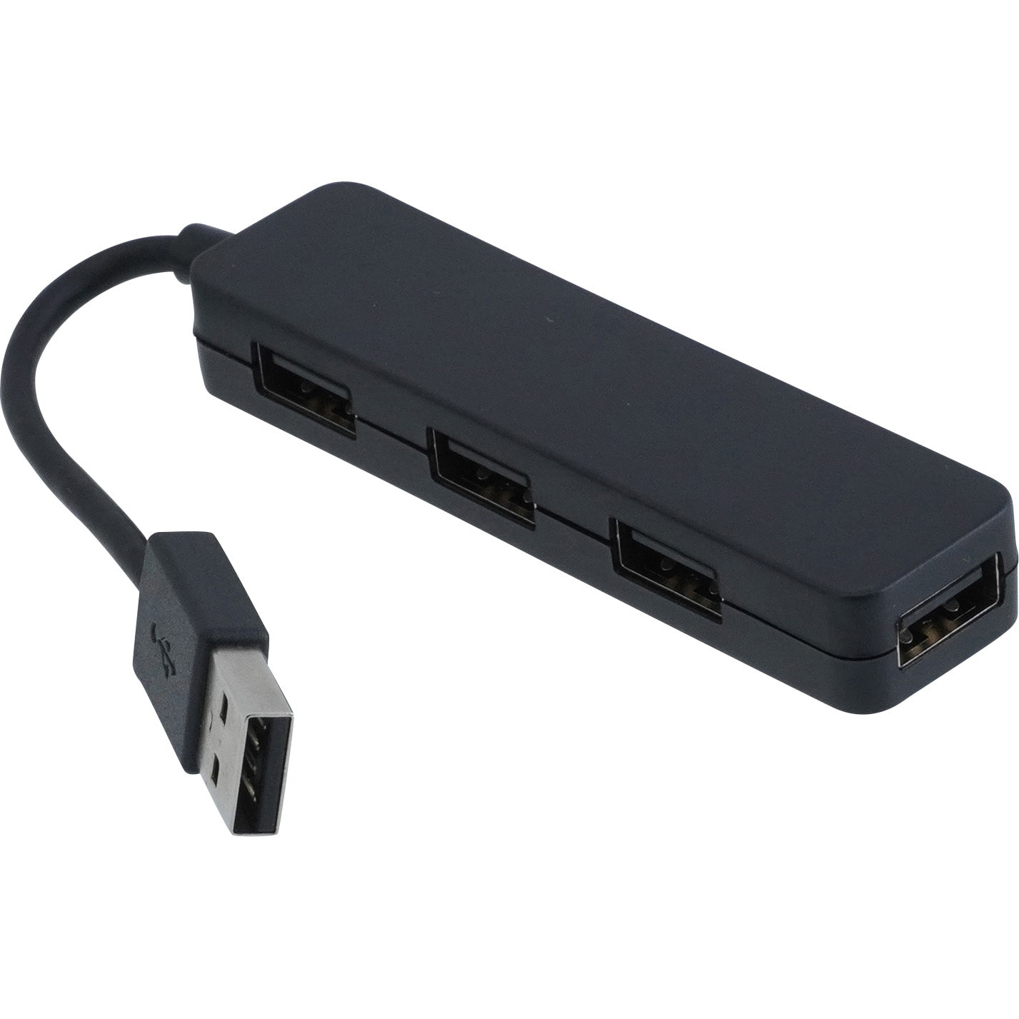 USBハブ 2.0 4ポート バスパワー コンパクト スティックタイプ ケーブル長 7cm