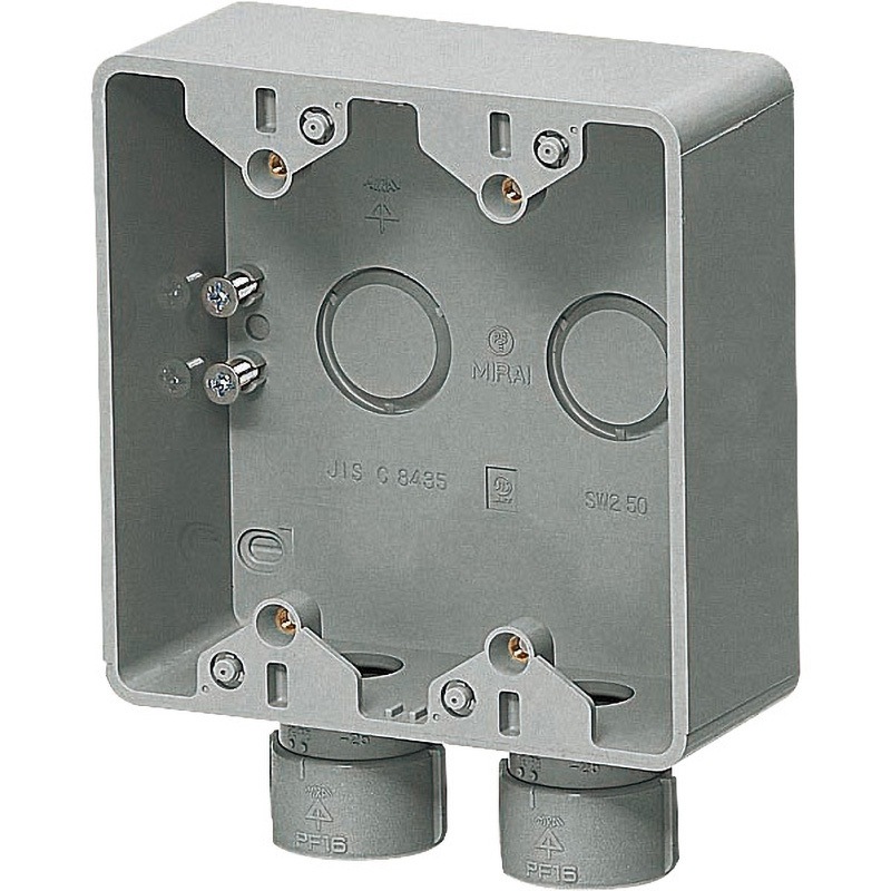 SW2-22WFGH 露出スイッチボックス (Gタイプ) 未来工業 種類2ヶ用2方出