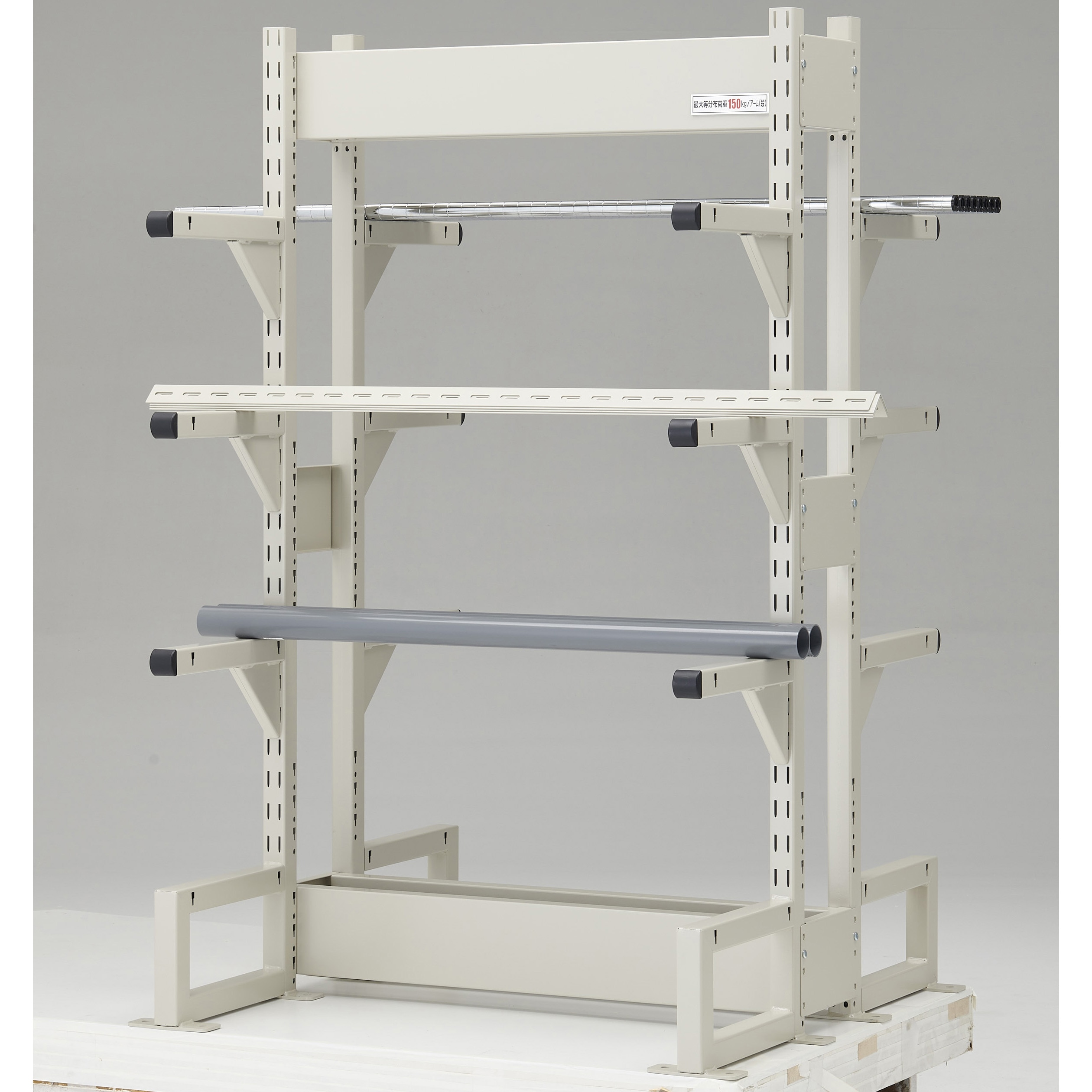 TRUSCO ボルトレス長尺保管棚M3 複式基本1500X450XH2100 4段 ( VRM3-7554W ) □TRUSCO ボルトレス長尺保管棚M3 複式基本1500X450XH1500 4段[送料