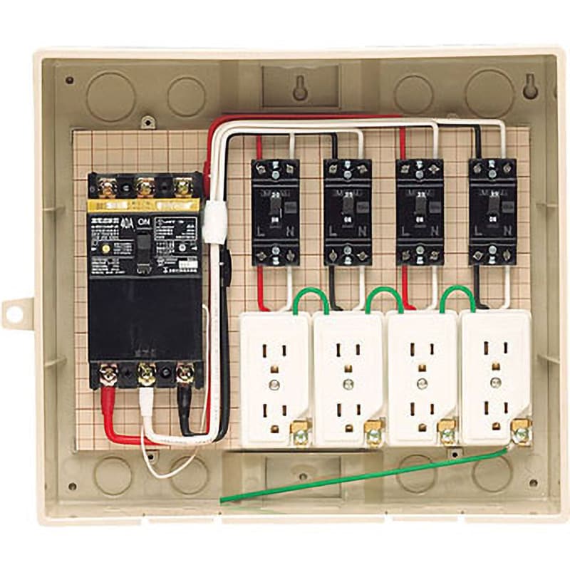 13-4C4 屋外電力用仮設ボックス (漏電しゃ断器・分岐ブレーカ 