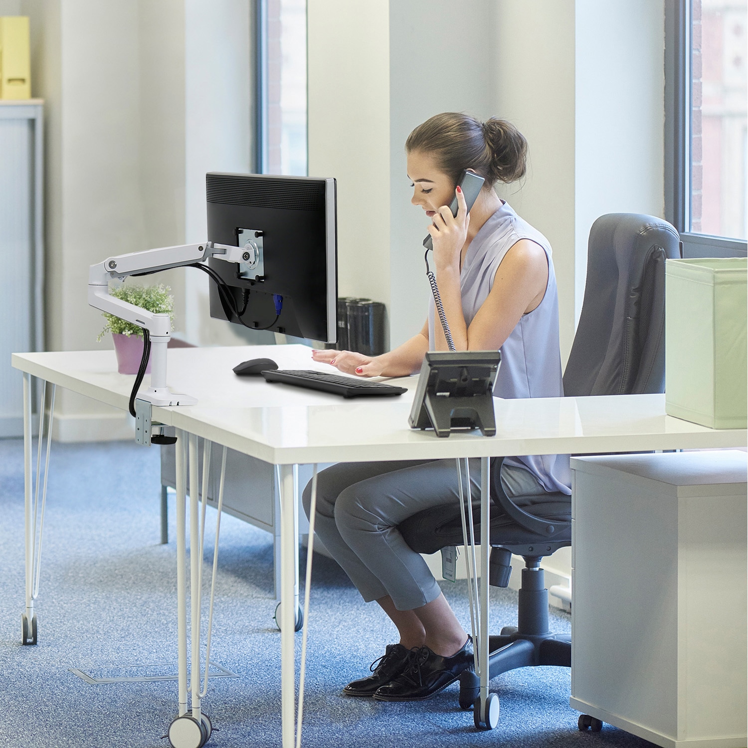 45-490-216 エルゴトロン LX モニターアーム ホワイト 34インチ