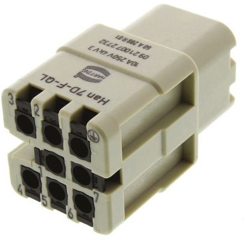 9210072732 Harting ヘビーデューティコネクタ Han D シリーズ メス 8極 10A 250 V 1袋(10個) ハーティング 【通販モノタロウ】