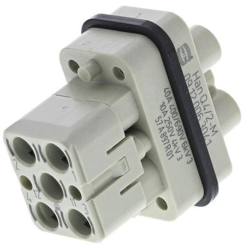 9120063041 Harting ヘビーデューティコネクタ Han Q シリーズ オス 7極 40A 690 V 1袋(10個) ハーティング 【通販モノタロウ】