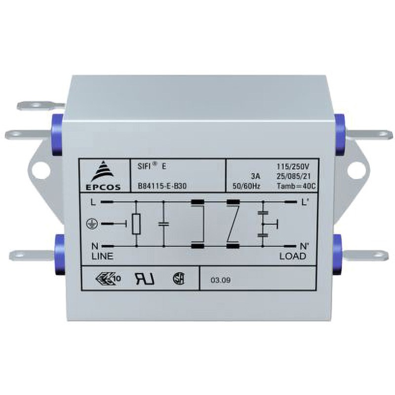 B84115E0000B110 EPCOS RFIフィルタ 単相 10A フランジマウント 1箱(16個) EPCOS 【通販モノタロウ】