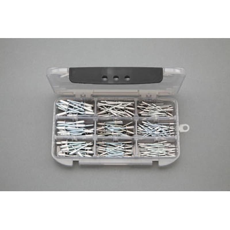 皿リベットアルミ サラリベット 1.6 X 6 アルミ(AL)/生地(または標準) ブラインドリベット(皿頭)⁄NSA-KMP エコパック アルミボディ