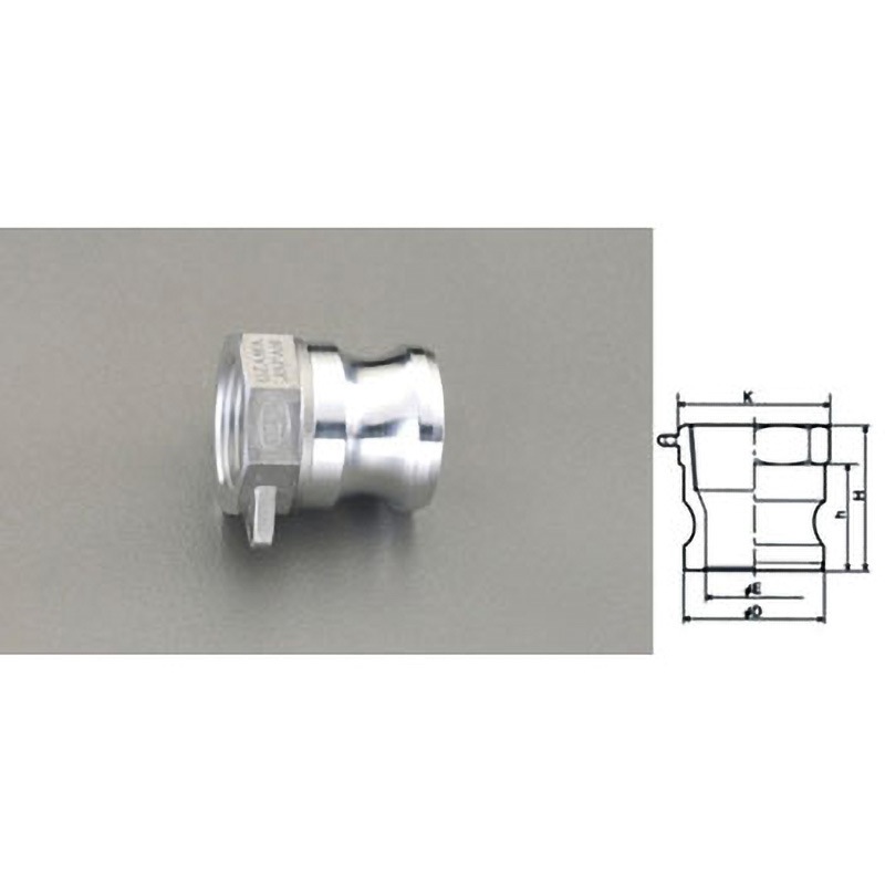 EA462BA-24 R2・1/2” 雌ねじプラグ(アルミ製) 1個 エスコ 【通販モノタロウ】