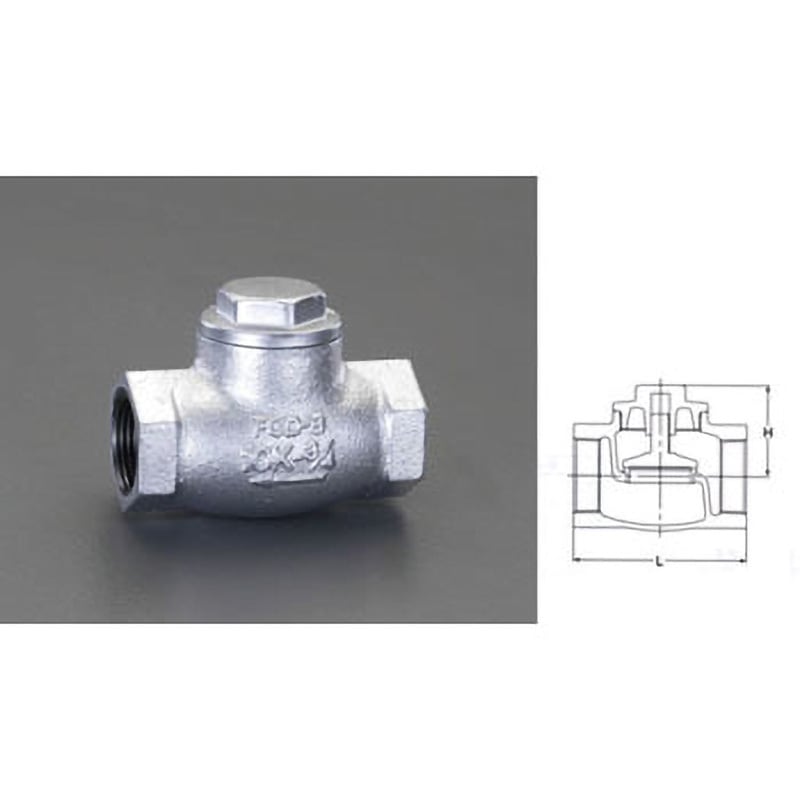 EA465AF-4 1/2” リフトチャッキバルブ(ダクタイル鋳鉄製) 1個 エスコ 【通販モノタロウ】