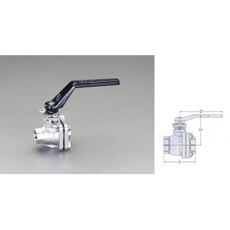 EA470AJ-3 Rc 3/8”  ボールバルブ(ステンレス製・フルボア型) 1個 エスコ 【通販モノタロウ】