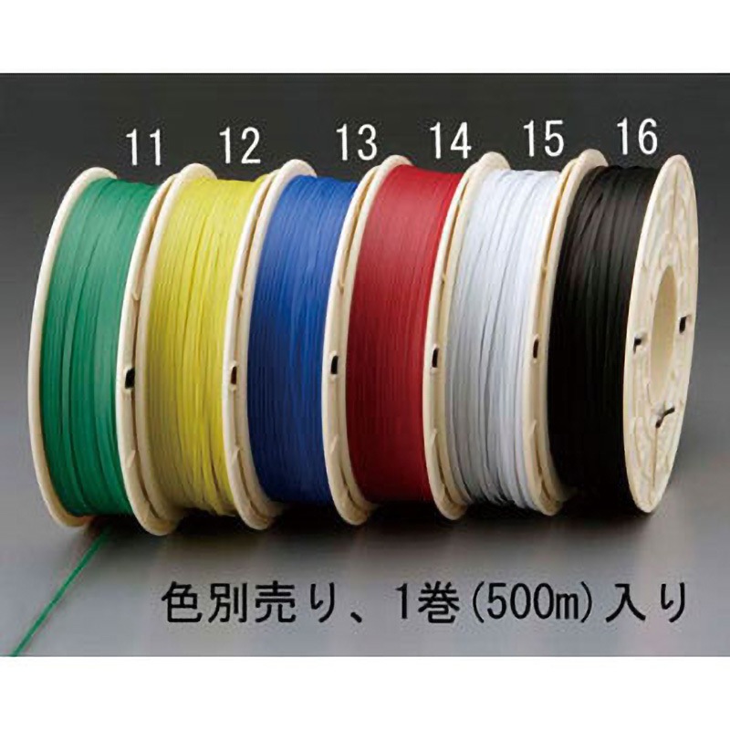 EA475VA-14 4.0mmx500m ビニタイ(ポリエチレン製/赤) エスコ 1個 EA475VA-14