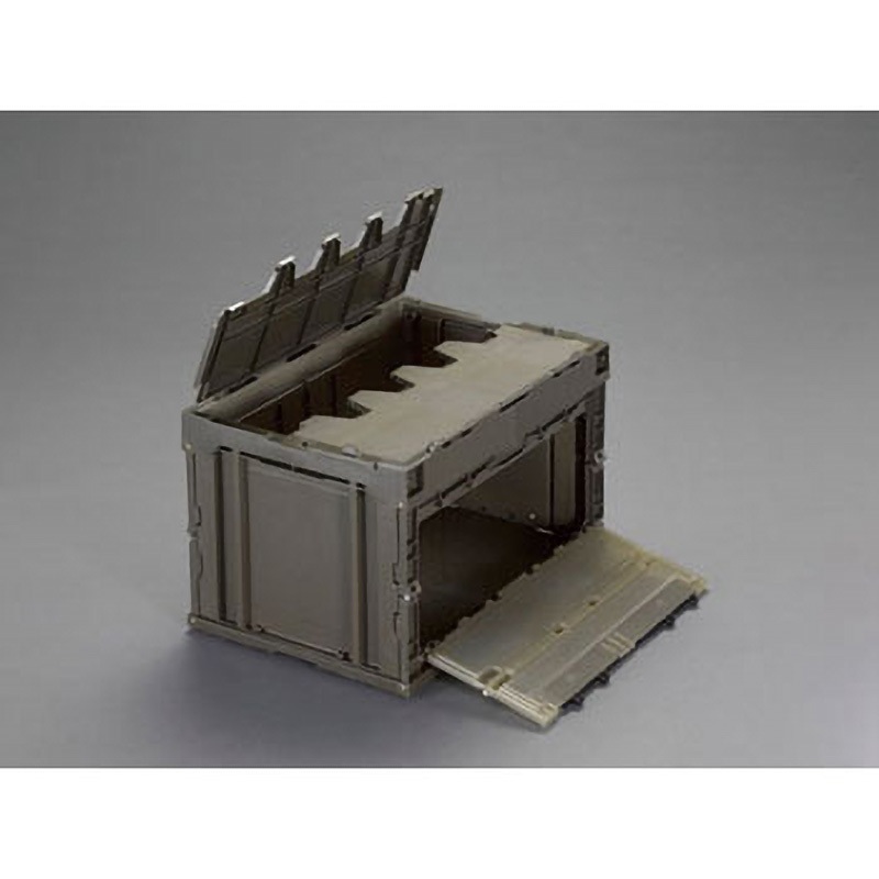 EA506AA-23E 649x439x327mm/76.2L 折畳コンテナ(OD蓋扉付5個 エスコ フタのあり