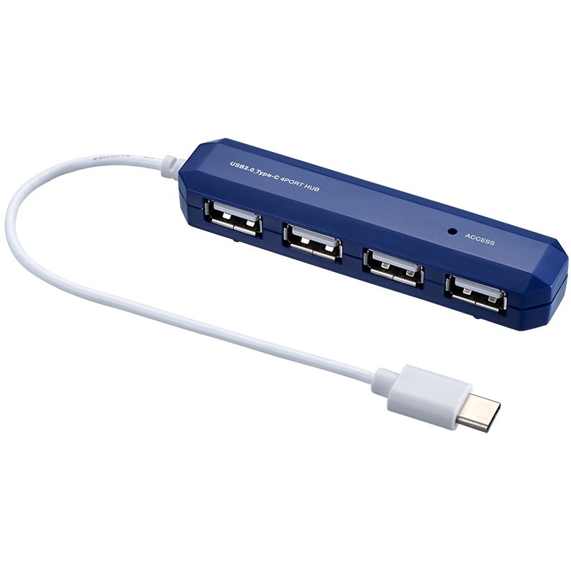 UH-C2474BL USB2．0/Type-C/4ポートハブ/15cm ナカバヤシ 供給電流合計