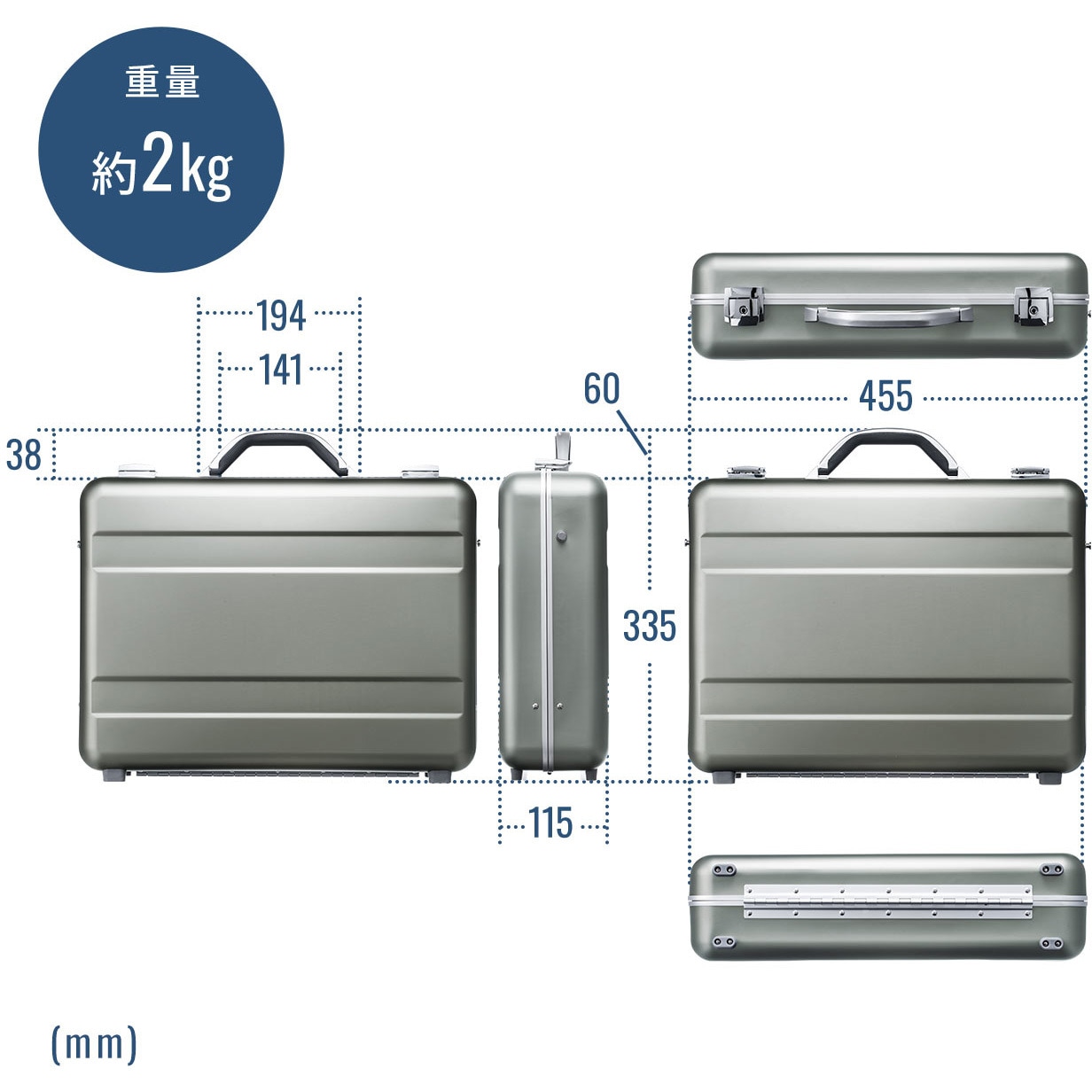 200-BAG155GM アルミアタッシュケース 1個 サンワダイレクト 【通販