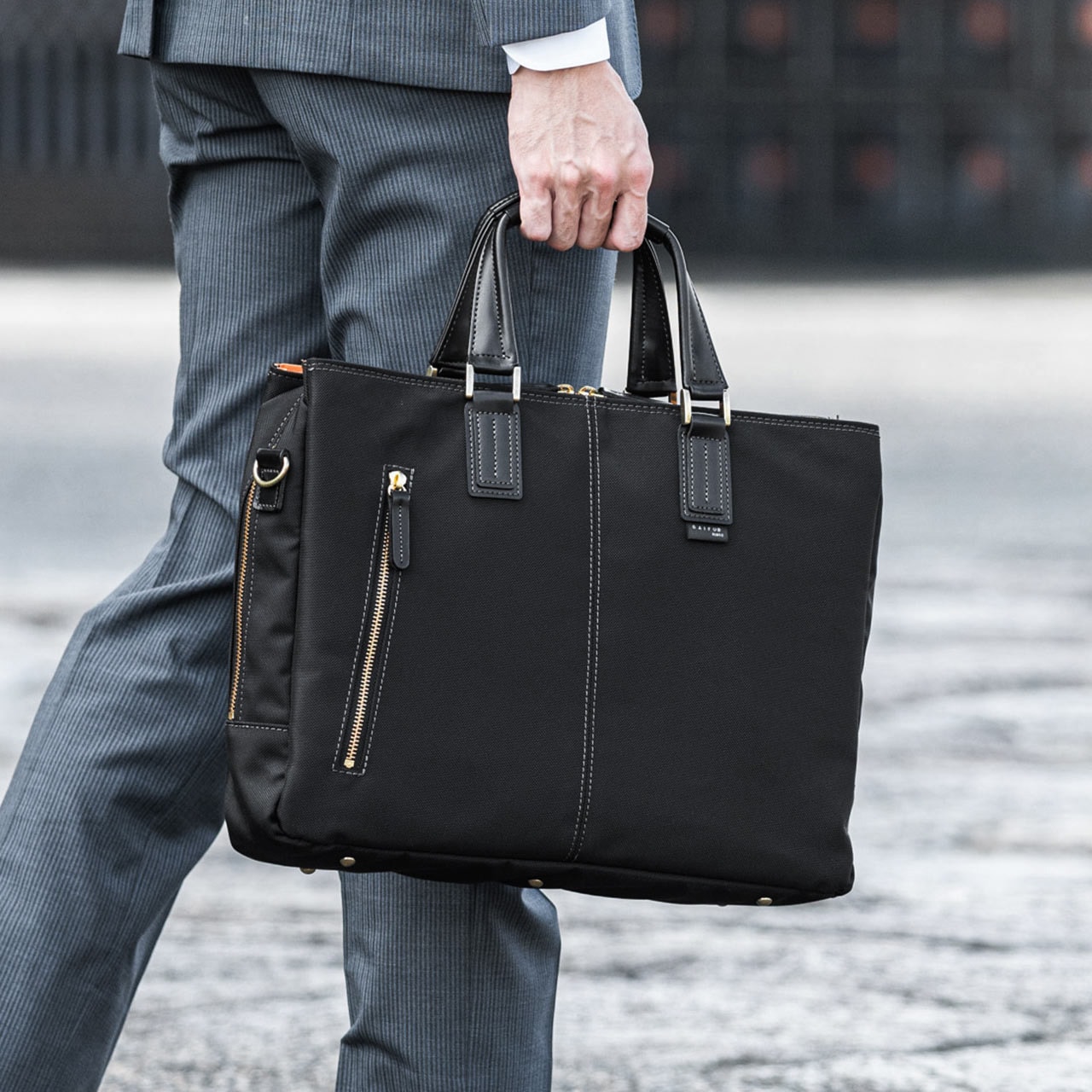 200-BAG157BK 日本製ビジネスバッグ(3方ファスナー) サンワダイレクト