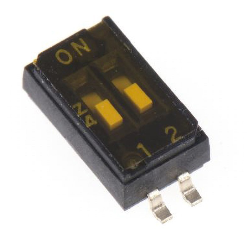DHA-02T-Q Apem ディップスイッチ フラッシュスライド SPST APEM 表面実装 パッケージDIP コンタクト定格電流(mA):25@24Vdc 1セット(125個) DHA-02T-Q