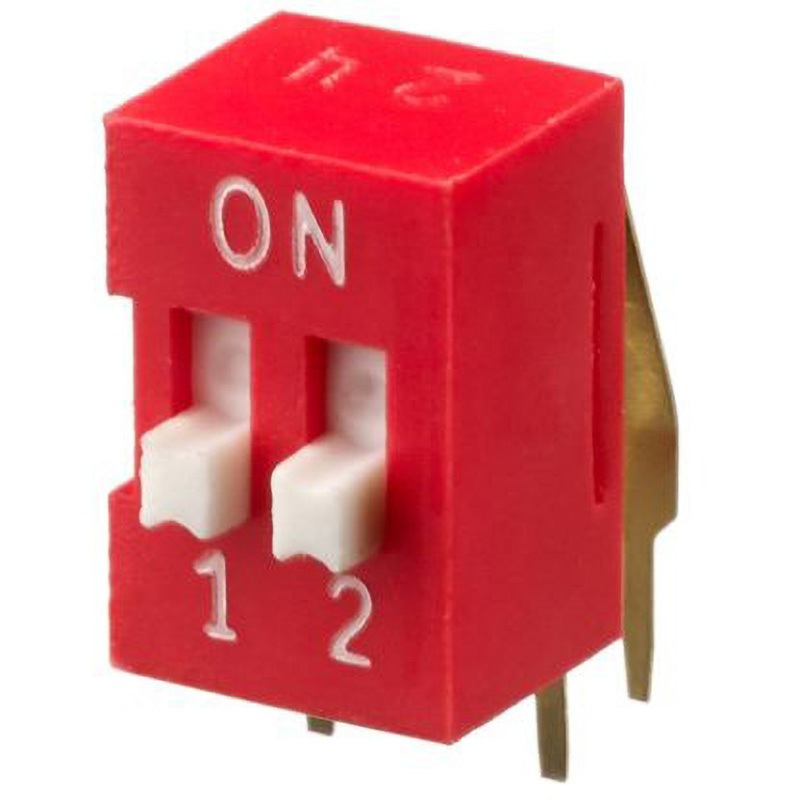 DA02V Apem ディップスイッチ 凸型 SPST APEM スルーホール パッケージDIP 25mA ポジション2 DC24V  1セット(73個) DA02V