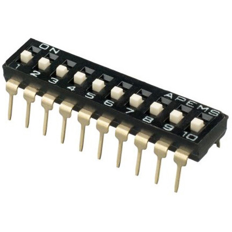 IKD1000101 Apem ディップスイッチ 凸型アクチュエータスライド SPST APEM パッケージDIP 1セット(18個) IKD1000101